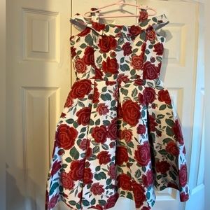 NWOT Chasing Fireflies Dressy Damask Rose Print Dress Fully Lined Size 12